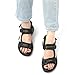 Camfosy Sport Sandals for Women, Leather Summer Sandals Athletic Hiking Outdoor Open Toe Anti Slip Walking Shoes Fisherman Beach Shoes Black 10