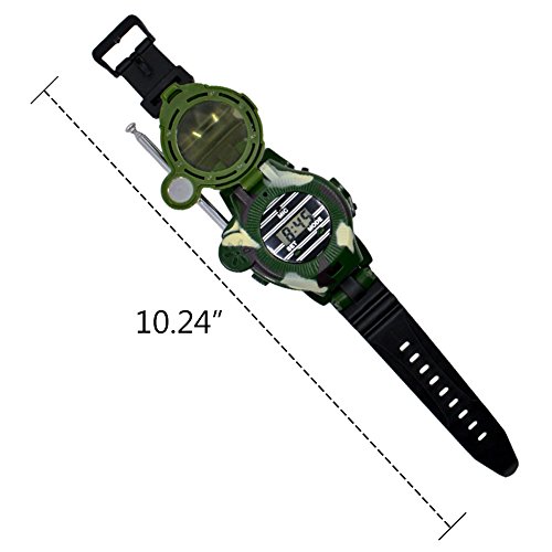 Kids Walkie Talkies Watch Walky Talky Set Camo Outdoor Army Toys 150 Meters Long Range Two Way Radios for Children Gifts Camouflage Watch 7 in 1 (2 PACK) - Thumbnail 5