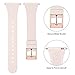 Tobfit Silicone Slim Bands Compatible for Fitbit Versa 2/Versa/Lite/SE, Narrow & Thin Sport Wristbands with Metal Buckle for Women/Men, Wine Red/Sand Pink, Small