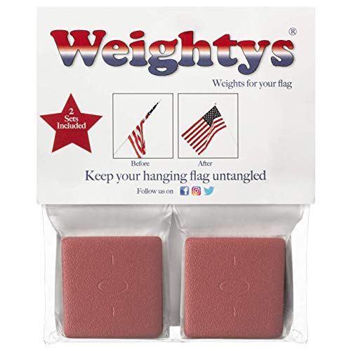 WEIGHTYS Original USA Made Flag Weights 2 Pair Trademarked Flag