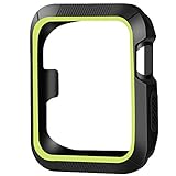 OULUOQI Apple Watch Case 38mm, Shock-proof and Shatter-resistant Apple Watch Protector iWatch Case for Apple Watch Nike+, Series 3, Series 2, Series 1, Sport, Edition- Black / Volt Yellow