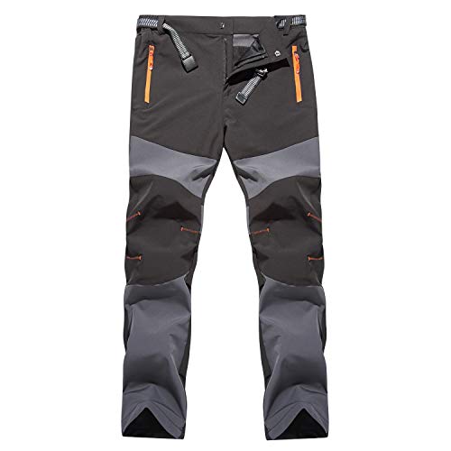 LHHMZ Mens Outdoor Hiking Trousers Windproof Breathable Comfortable Sports Walking Trousers Casual Pants Zipper Pockets
