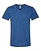 Bella 3005 Unisex Jersey Short Sleeve V-Neck Tee - True Royal Marble, Large