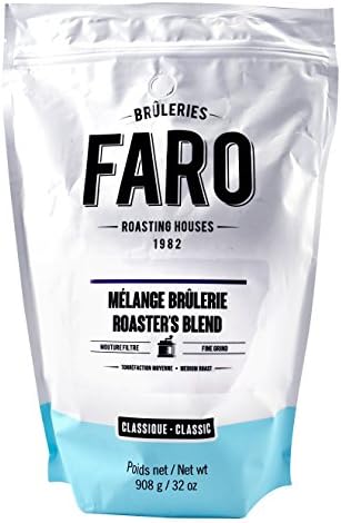 Faro Roasting House Roasters Blend Fine Grind Coffee 2lb, Signature Reserve Coffee, 100% Arabica Beans With Powerful Dark Chocolate Flavor - Fresh Medium Roast Ground Coffee (2 Pound Bag)