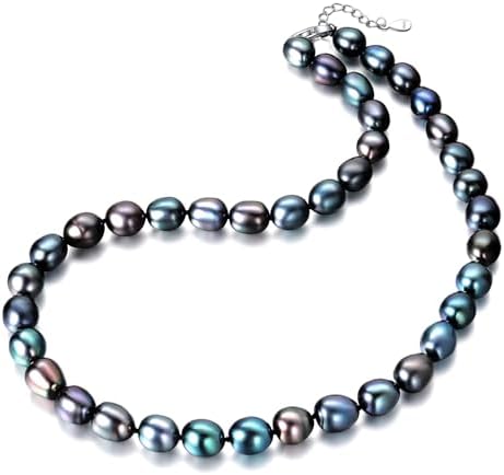 Amazon.com: YAMI Black Pearl Necklace, 5.5-6mm Natural Saltwater
