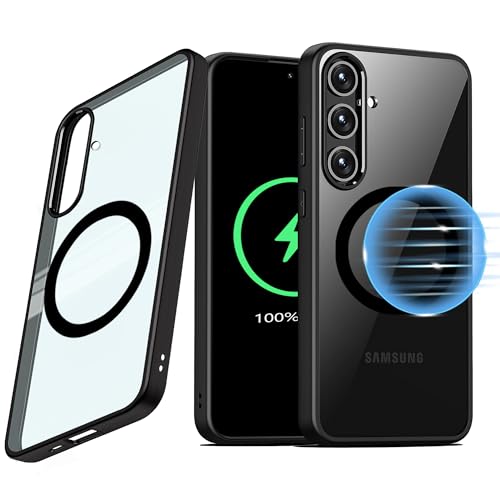 Guizzcg Case for Samsung Galaxy S23 Plus, Compatible with Mag-Safe, Slim Mobile Phone Case, Clear Case, Shockproof, Drop-Proof, Protective Case, Black