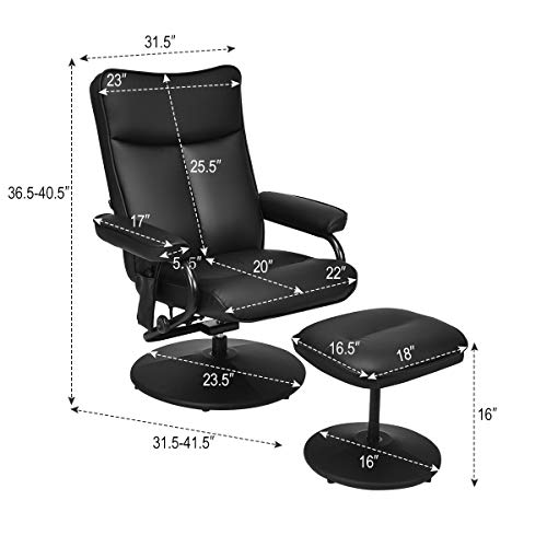 Giantex Electric Massage Recliner Chair with Ottoman, Faux Leather