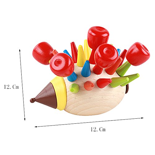 callm Puzzle Toy,Wooden Disassembly Assembly Building Block Hedgehog Toy Balancing Puzzle Fun Toy (Multicolor)
