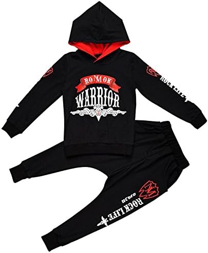 Vividda Kids Hip Hop Costume 2pcs Boys Hoodie and Pants Clothing Set 4-9 Years Old