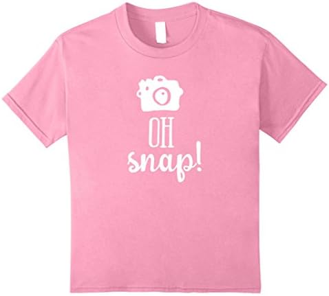 Kids Oh Snap Funny Photographer Picture Camera Shirt 10 Pink