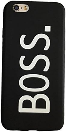 EUNOMIA Queen Boss Print Couple Phone Case Cover for iPhone 6 6S Plus 7 7 Plus 8 8 Plus - Black for iPhone 8 Plus