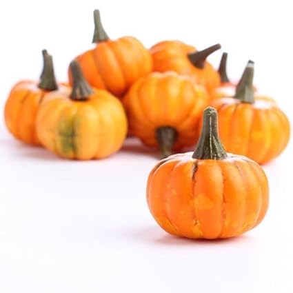 Realistic Fall Mini Artificial Pumpkins Package Of 16 Pumpkins