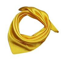 Xdodnev 60x60CM Women Unisex Spring Faux Silk Square Neck Scarf Solid Color Office Lady Handkerchief Performance Head Wraps 12 Colors