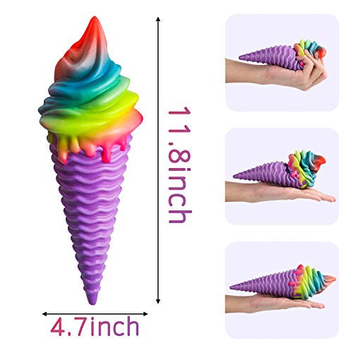 image for R HORSE 11.8 Inch Jumbo Galaxy Torch Ice Cream Squishy Toy Slow Rising