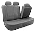 FH Group Back Seat PU Leather Car Seat Cover - Universal Fit, Rear Seat Cover for Car with Rear Split Bench, Car Interior Accessories for SUV, Sedan, Van, Solid Gray