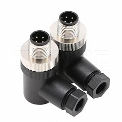 Eonvic M12 4 Pin Male Connector, 12mm A Code Right