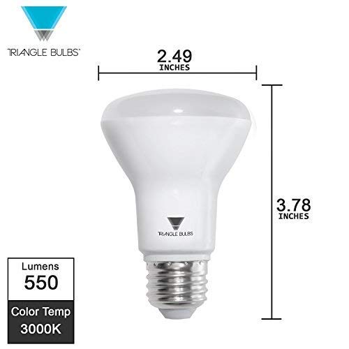Triangle Bulbs T99005 7-Watt (50-Watt) R20 Indoor Flood LED Light Bulb, Soft white, 550 Lumens, 6- Pack