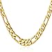U7 Figaro Chain 22 Inch Gold Plated 5mm Wide Chains Necklace for Men Women