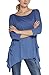 Women's Plus Size 3/4 Sleeve Tunic Tops For Leggings Loose Pocket Shirt (XXL, Blue)
