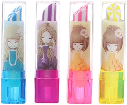 Tinaa Lipstick Shaped Eraser Candy Colour Flower Girl Kawaii Eraser