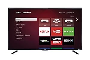 Turned on TV showing menu of Roku TV