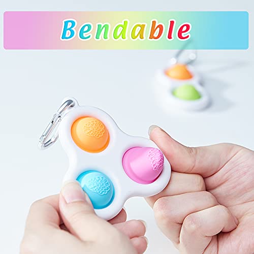 Mini Pop It Keychain, 2 Pack Push Pop Bubble Fidget Toy Simple Dimple
