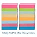 Selizo 16 Pads Mini Sticky Notes, 1 1/2 in x 2 in, 100 Sheets/Pad, 8 Colors