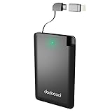 dodocool MFI Power Bank 2500mAh with Built-in Micro USB Cable and [MFI Certified] Lightning Adapter for iPhone 7 / 7 Plus 6 / 6 Plus Samsung LG HTC and more