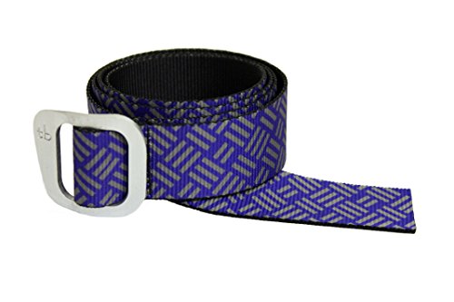 Defender Aluminum Slide Web Belt in Colorful Patterns Made in USA by Thomas Bates (Spectra Blue/Gray)