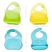 Waterproof Silicone Bibs Rubber Baby bibs for Toddler Wipe Off Roll Up Boys Girls Unisex