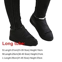 YUXIDSCR 1 Pair Reusable Latex Waterproof Rain Shoes Covers Slip-Resistant Rubber Rain Boot Overshoes S/M/L Shoes Accessories Black Long Tube M