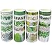 Fresh Green Washi Tape Set 20 Rolls Watercolor Leaf Grass Flower Tree Drink Food Fruit Cute Animal Girl Boy Scrapbook Album Journal Planner Art Craft Agendar DIY Decorative Label Sticker