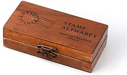 Qiuxiaoaa 30 Pieces Retro Alphabet Letter Uppercase Lowercase Wooden Rubber Stamp Set Craft,Clear Stamp for Card Making