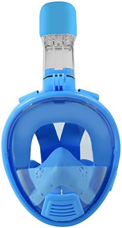 Snorkel-FREE Snorkel Mask 2nd Gen - Full Face, Free Mouth and Nose, Unobstructed 180 degree View, Anti-Fog and Double Air Flow Technology Prevents Water Leaking While Submerged (Blue, Kids)