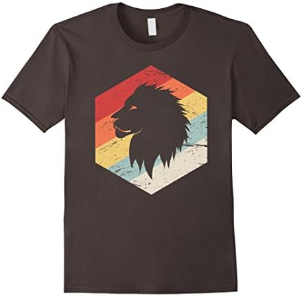Mens Retro Lion T-Shirt Large Asphalt