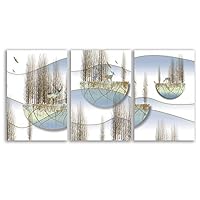 3 Piece Canvas Wall Art - Abstract Geometry - Canvas Prints Home Artwork Decoration for Living Room,Bedroom - 16