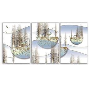 3 Piece Canvas Wall Art - Abstract Geometry - Canvas Prints Home Artwork Decoration for Living Room,Bedroom - 16"x24" x 3 Panels