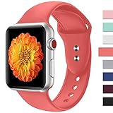 Misker Sport Band Compatible for Apple Watch 38MM 42MM,Choose Proper Color & Size-38MM S/M,38MM M/L,42MM S/M or 42MM M/L,Soft Silicone Strap Replacement Wristbands For Apple Watch Sport Series 4/3/2/1