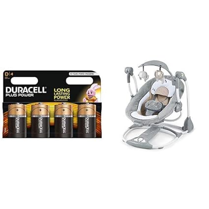 Duracell Plus Power Typ D Alkaline Batterien, 4er Pack + Ingenuity, Baby Schaukel Konvertierenme Swing-2-Sitz - Townsend