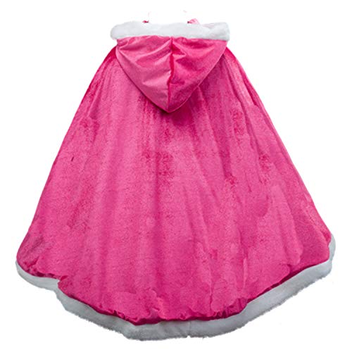 iTvTi Princess Cloak with Hood Girls Cape Kid Toddler Costume Dress up for Halloween Christmas Carnival Cospaly Pink