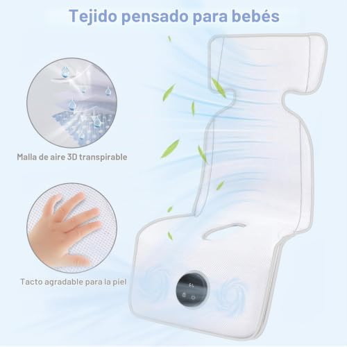 Sendowtek Universal Air Summer Baby Trolley Mat | Built-in adjustable fan. 3D mesh Breathable for summer. Ideal for outdoor, indoor, cot or car seat.