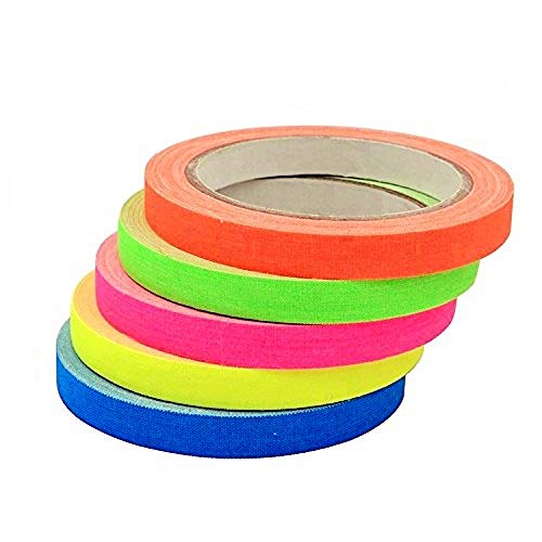 Spike Tape,gaffers Tape 5 Rainbow Colors Grid and Line Striping Adhesive Tapeï¼ŒArt Tapeï¼ŒDry Erase Tape for whiteboardï¼ŒPinstripe Tape for Floors, Stages, Sets,Metalï¼Œ0.5inch by 11 Yards Each