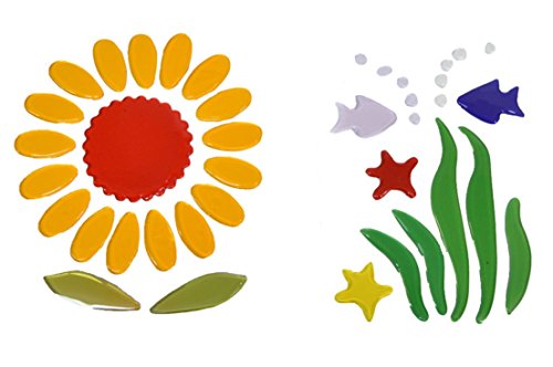 Intimate Bath & Body Gel Window Cling Stickers Sunflowers and Fish Under The Sea Great Sun Catcher
