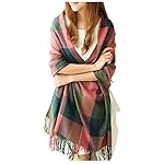 Women's Scarf, Fashion Long Shawl Big Grid Winter Warm Lattice Large Cashmere Scarf