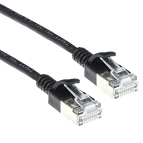 ACT Cavo di rete CAT6a, U/FTP LSZH Cavo LAN sottile 3,8 mm, flessibile Snagless CAT 6a con connettore RJ45, per uso in data center, 3 metri, nero - DC7903