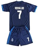 Real Madrid 2016-2017 Ronaldo #7 Champions League Youths 3rd Soccer Jersey Set
