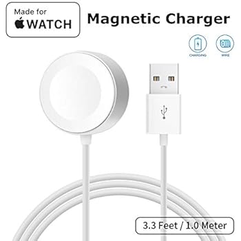ATETION Watch Charger Pad and iWatch Magnetic USB Charging Cable for Series 1/2/3/4,Magnetic Charging Cable for Apple Watch