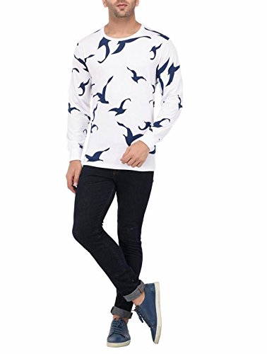 vivid bharti men's white printed full sleeve high quality tshirts