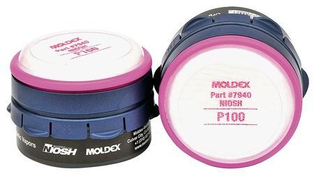 Moldex 7140 Organic Vapor/P100 7000/9000 Series Combo Stacked Cartridge/Filter, 1 Pair
