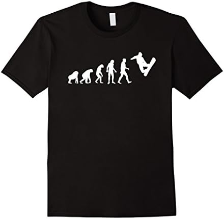 Men's Evolution Snowboard T Shirt - Funny Snowboarding Medium Black